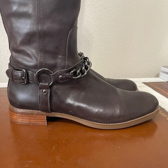 Coach Dark Brown Heeled Boots - Picture 9 of 16